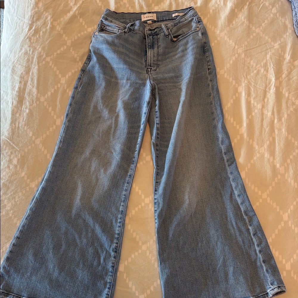 Frame Denim Light Blue Wide-Leg Jeans